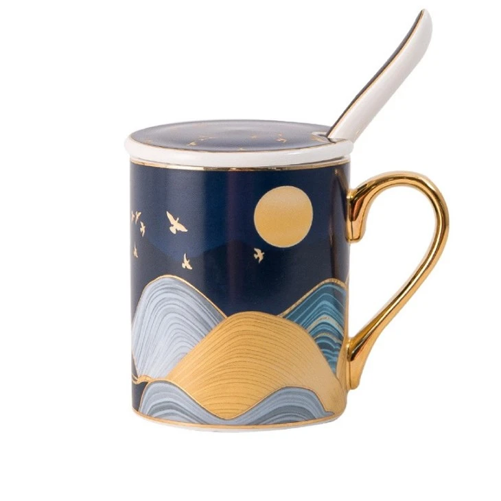 ceramic tea cup with lid-1